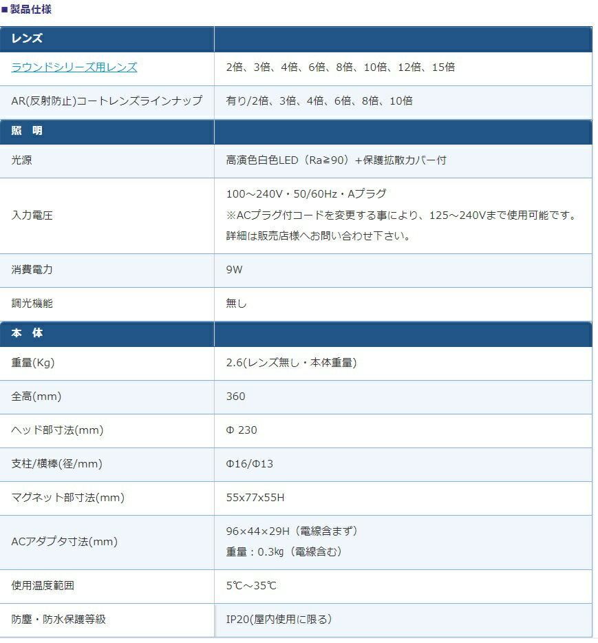 【ポイント5倍】オーツカ光学 (OOTSUKA) LED照明拡大鏡・調光なし SKKL-MS ラウンド3倍 (SKKL-MS-3) (マグネットスタンド式)