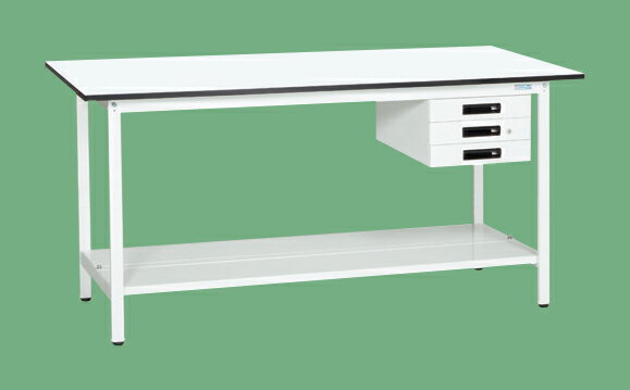 【直送品】 サカエ 軽量立作業台KADタイプ(キャビネット付・中板付) KAD-097CTMW (043543) 【大型】