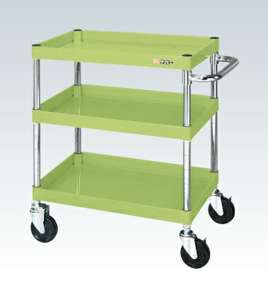 【直送品】 サカエ CSパールワゴン(中量タイプ・直進安定金具付) CSP-6073Y (321502) 【大型】