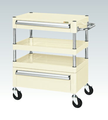 【ポイント10倍】【直送品】 サカエ CSパールワゴン(中量タイプ・引出し付) CSP-6082ACI (324522) 【大型】