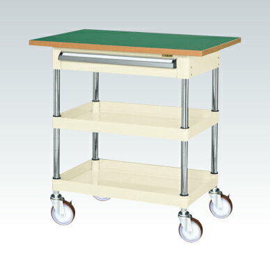 【ポイント5倍】【直送品】 サカエ CSパールワゴン(中量タイプ・引出し・天板付) CSP-7582ATFNUI (324595) 【大型】