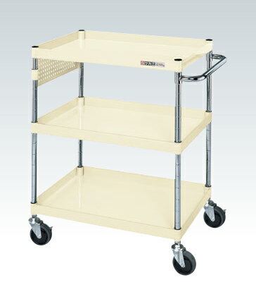 【ポイント5倍】【直送品】 サカエ CSパールワゴン(中量タイプ・パンチングパネル付) CSP-7583PSEI (324838) 【大型】