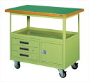 【ポイント10倍】【直送品】 サカエ 移動作業車(下段3段引出し・ロッカー付) SKR-300 (021703) 【大型】