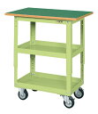【直送品】 サカエ スーパーワゴン高さ調整タイプ(ゴム車・天板付) TEMR-350TJ (022542) 【大型】(4)