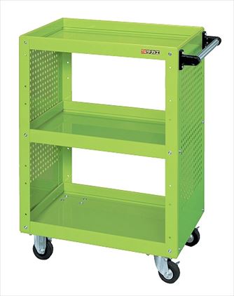 【ポイント10倍】【直送品】 サカエ ニューCSスーパーワゴン(ゴム車・パンチングP付) CSWA-608P (028071) 【大型】