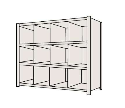  サカエ 物品棚LJ型（120kg／段・高さ1500mm・4段タイプ） LJ9724 (204187) 