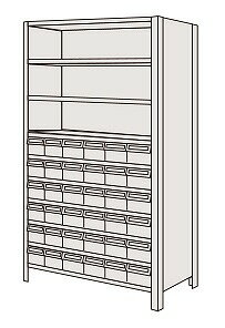 【組立式】 【組立費別途】 《商品説明》●見出しがついている為、部品の管理に便利です。《商品スペック》●寸法：W875×D450×H1800mm●段数：10段●耐荷重(棚1段当り)：100kg●本体色：グレー●メーカー名：サカエオリジナルブランド●掲載カタログ：SAKAE2023総合カタログ787ページ《商品情報》●セット内容(付属品)：見出しカード付ボックス30ヶ付(透明色)【配送料について】●こちらの商品はお届け先により配送料が異なります。●また、荷降ろしの為フォークリフト等の設備が必要な場合がございます。●ご注文後にメールにてご案内させて頂きます。※事前にお問合せ頂いても構いません。【お支払い方法について】●こちらの商品はメーカーからの直送となります。代金引換のお支払い方法はご利用になれません。●代金引換にてご注文頂いた場合はご注文をキャンセルとさせて頂く場合がございますので予めご了承下さいませ。【組立式】 【組立費別途】 《商品説明》●見出しがついている為、部品の管理に便利です。《商品スペック》●寸法：W875×D450×H1800mm●段数：10段●耐荷重(棚1段当り)：100kg●本体色：グレー●メーカー名：サカエオリジナルブランド●掲載カタログ：SAKAE2023総合カタログ787ページ《商品情報》●セット内容(付属品)：見出しカード付ボックス30ヶ付(透明色)