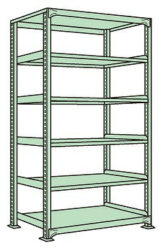  サカエ ラークラック（150kg／段・単体・高さ2100mm・6段） RL-2146 (186635) 