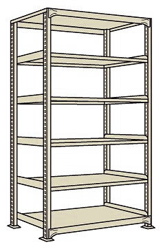 【ポイント10倍】【直送品】 サカエ ラークラック（150kg／段・単体・高さ2100mm・6段） RLW-2726 (183064) 【特大・送料別】 1