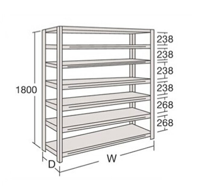 楽天道具屋さん楽天市場店【ポイント10倍】【直送品】 サカエ 63型軽量棚 A型オープン棚 63X7AL-Z269 （170728） 【特大・送料別】