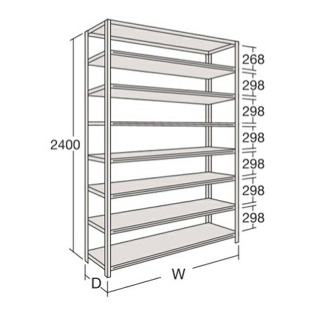 【ポイント5倍】【直送品】 サカエ 63型軽量棚 A型オープン棚 63Z8AQ-Z269 (170772) 【特大・送料別】