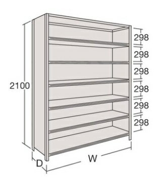 【直送品】 サカエ 63型軽量棚 B型ボックス棚 63Y7BQ-Z269 (170838) 【特大・送料別】
