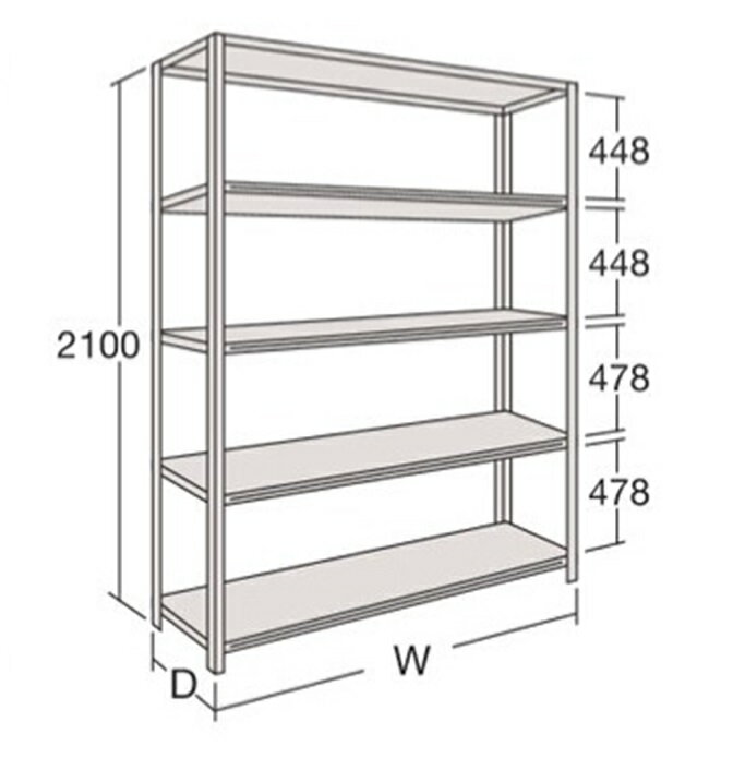 【ポイント5倍】【直送品】 サカエ 63型軽量棚 A型オープン棚 63Y5AC-Z269 (171834) 【特大・送料別】
