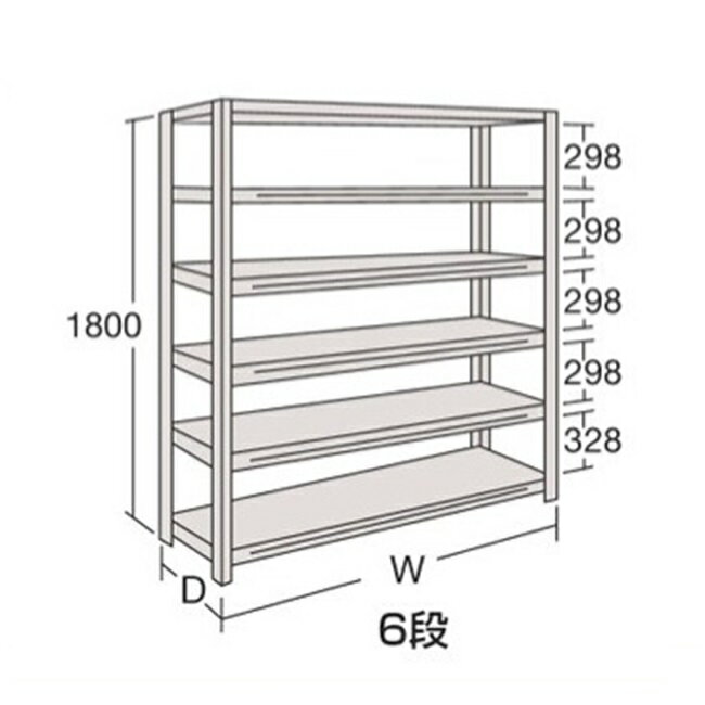 【ポイント10倍】【直送品】 サカエ 63型軽量棚 A型オープン棚 63X6AZ-ZH15 (268741) 【特大・送料別】