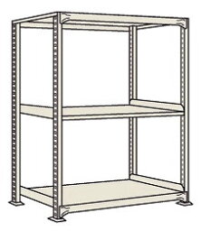 【ポイント5倍】【直送品】 サカエ 中量棚WG型（300kg／段・単体・高さ1500mm・3段） WG-9343 (172380) 【特大・送料別】