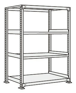 【ポイント10倍】【直送品】 サカエ 中軽量棚NEW型単体(200KG/段・H1500MM・4段) NEW-9314 (204424) 【特大・送料別】