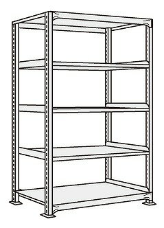 【ポイント5倍】【直送品】 サカエ 中軽量棚NEW型単体（200kg／段・H1500mm・5段） NEW-9115 (204442) 【特大・送料別】