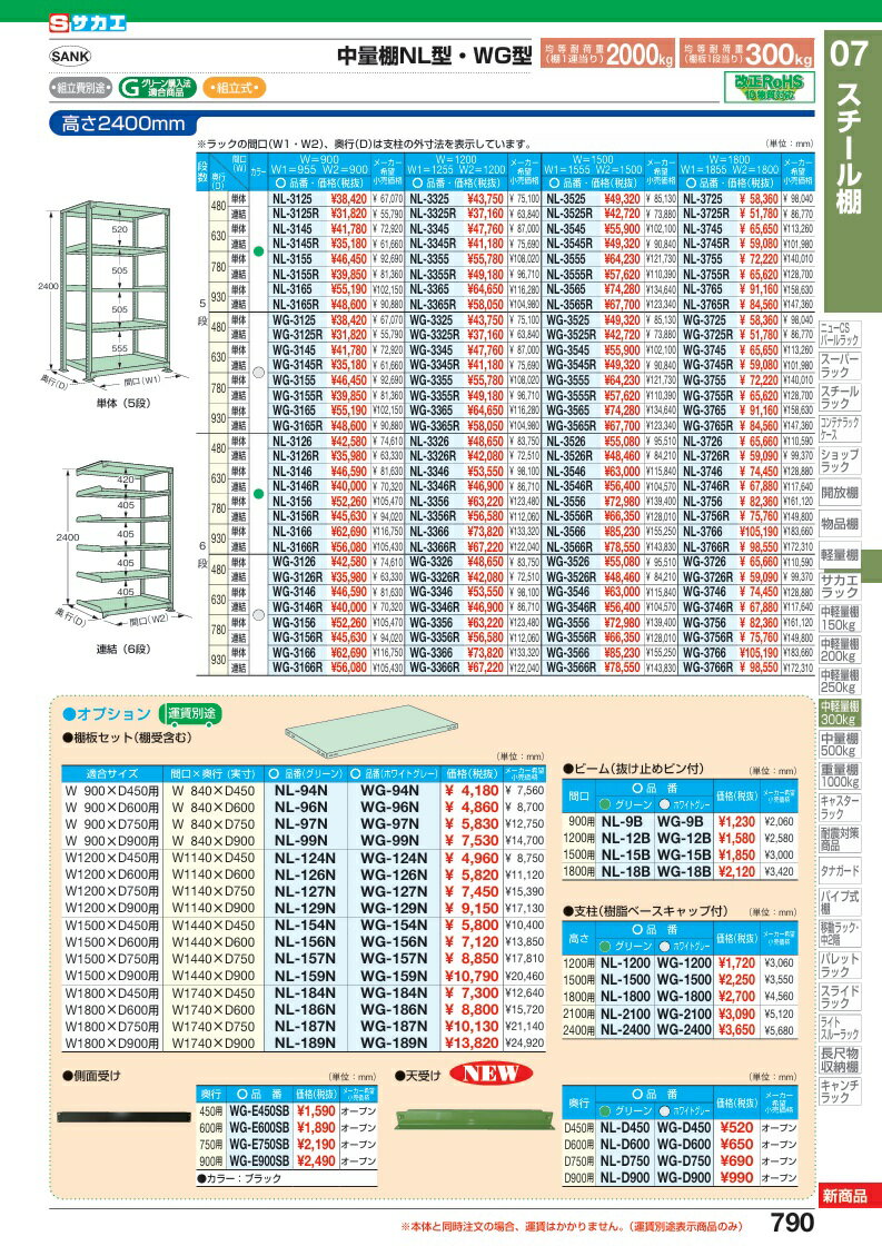 【ポイント10倍】【直送品】 サカエ 側面受け金具 WG-E450SB (186298) 【送料別】 2