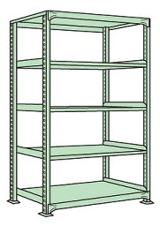 【ポイント5倍】【直送品】 サカエ 中量棚B型（500kg／段・単体・H2400mm・5段仕様） B-3345 (184760) 【特大・送料別】