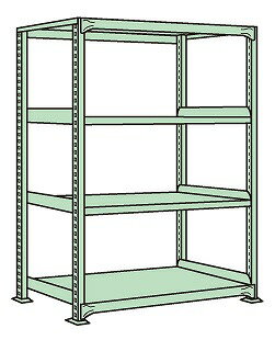 【ポイント10倍】【直送品】 サカエ 中量棚B型（500kg／段・単体・H1200mm・4段仕様） B-8324 (184687) 【特大・送料別】