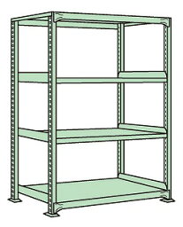 【直送品】 サカエ 中量棚NL型（300kg／段・単体・高さ1800mm・4段） NL-1544 (185869) 【特大・送料別】