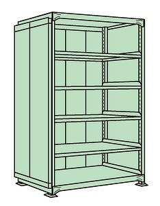 【ポイント5倍】【直送品】 サカエ 中軽量棚PML型パネル付(250KG/段・単体・6段タイプ) PMLG-2566 (183546) 【特大・送料別】