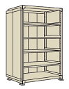 【直送品】 サカエ 中量棚PBW型パネル付(500KG/段・単体・6段タイプ) PBW-2366 (197594) 【特大・送料別】