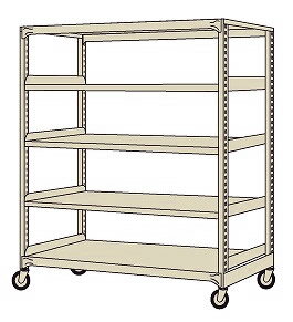 【ポイント5倍】【直送品】 サカエ 中量キャスターラックMKSW型(ゴム車・4輪自在キャスター) MKSW-1545..