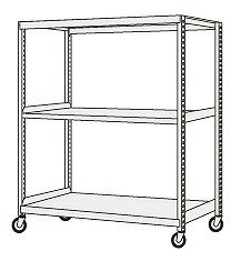 【直送品】 サカエ 中量キャスターラックGKR型(ウレタン車・自在2、固定2コ) GKR-8123WUK (209829) 【特大・送料別】