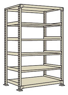 【直送品】 サカエ 高耐食性めっき中量棚(300KG/段・単体・6段) MB-3746 (206322) 【特大・送料別】