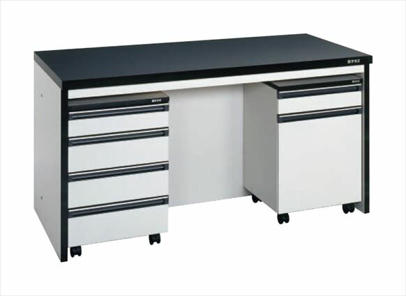 【ポイント10倍】【直送品】 サカエ サイド実験台(キャビネットワゴン2台付) ST-15HAB (101252) 【大型】