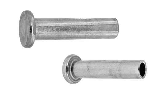 SUNCO 黄銅 平中空リベット 【10個入】 BSヒラチュウクウリベット 3x4