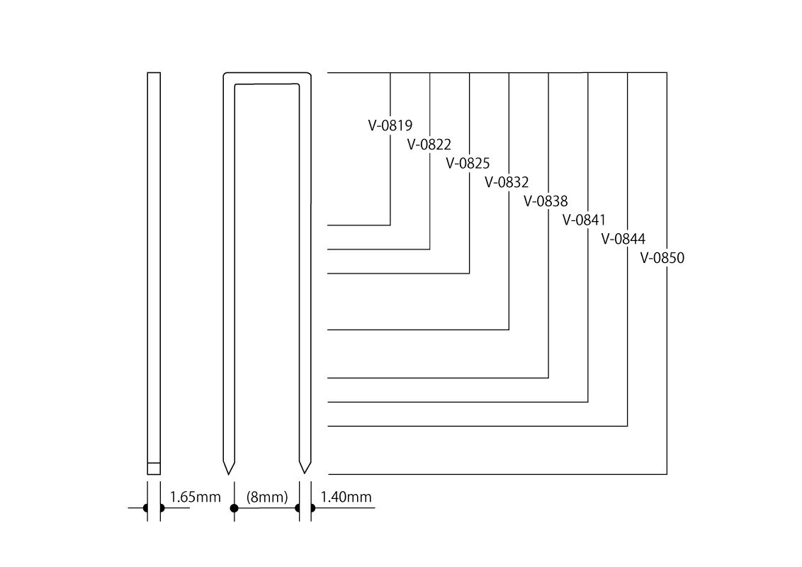 【ポイント10倍】【直送品】 立川ピン製作所 タチカワ ステープルV-08 V-0844C