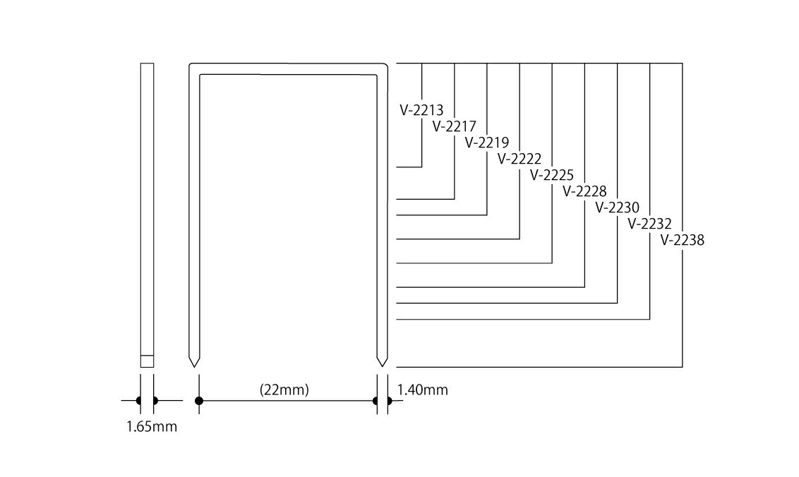 【ポイント10倍】【直送品】 立川ピン製作所 タチカワ ステープルV-22 V-2228