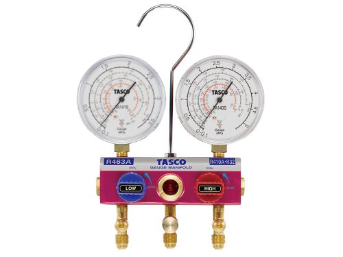 【ポイント5倍】イチネンTASCO R463A・R410A・R32用ハイブリッドゲージマニホールドキット(92cmホース) TA122S