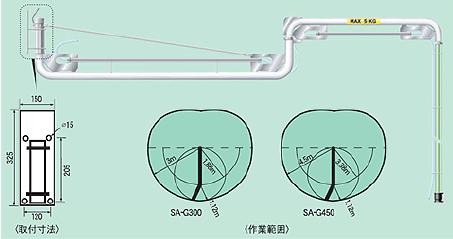 【ポイント10倍】【直送品】 ヤマダ スイングアーム SA-G450 (V181030) 【大型】