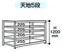 【ポイント10倍】 【直送品】 山金工業 ボルトレス中量ラック 500kg/段 単体 5S4391-4G 【法人向け、個人宅配送不可】 【大型】