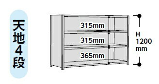 【ポイント5倍】【直送品】 山金工業 ラック 1.2S4660P-4W 【大型】