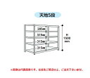 【直送品】 山金工業 ボルトレス軽中量ラック 200kg/段 単体 2S5545-5W 【大型】(3)