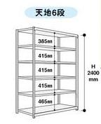 【直送品】 山金工業 ボルトレス軽中量ラック 200kg/段 連結 2S8430-6WR 【大型】