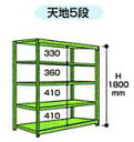 【直送品】 山金工業 ボルトレス中量ラック 300kg/段 単体 3S6591-5G 【大型】