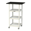 【ポイント5倍】【直送品】 山金工業 天板付きラボワゴン 棚板3枚仕様 LKTCH-6045T3BKW