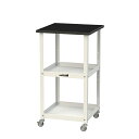【ポイント5倍】【直送品】 山金工業 天板付きラボワゴン 棚板2枚仕様 LKTCM-4545BKW