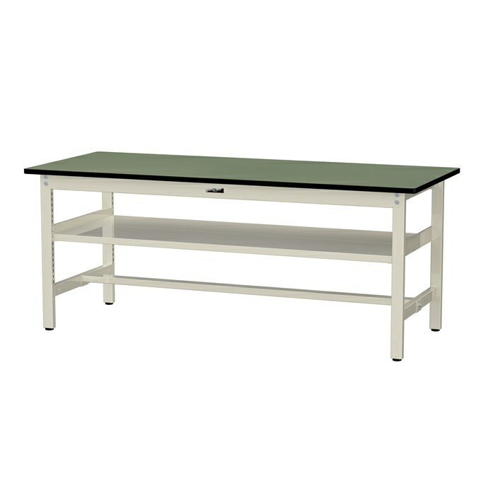 【ポイント5倍】【直送品】 山金工業 ワークテーブル 固定式 中間棚付 SWR-1875S2-GI 【大型】(4)