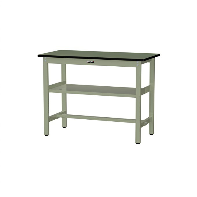 【直送品】 山金工業 ワークテーブル 固定式 中間棚付 SWRH-1260S2-GG 【大型】