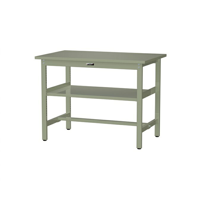 【ポイント10倍】【直送品】 山金工業 ワークテーブル 固定式 中間棚付 SWSH-1275S2-GG 【大型】