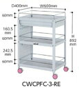 【ポイント10倍】【直送品】 山金工業 色彩ワゴン CWCPFC-3-RE (チェリーピンク) 【大型】