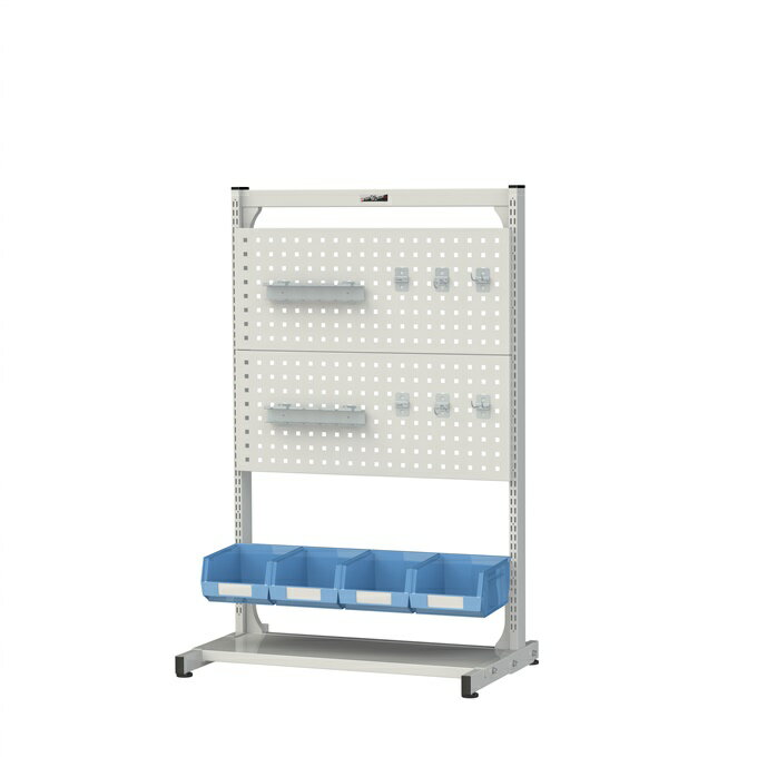 《マルチパーツハンガー 間口900サイズ》●固定式●片面タイプ●サイズ(W×D×H)：891×574×1356mm●質量：31.6kg●全体均等耐荷重：100kg●組合せ内容：パンチングパネル 2枚、フック(HF-12・HFR-11・HF-T2・HFD-6)各2個、ボックスハンガー横桟 1本、ボックス HB-3 4個《特長》●床置き式の工具部品整理棚です。●垂直収納で工具・パーツの見える化収納を実現。【配送料について】●大型商品の為、一部配達が出来ない地域や、別途送料が必要な場合がございます。※特に北海道のお客様はご注意下さい。●その場合は、ご注文後にメールで送料を含む合計金額をお知らせ致します。●送料が別途必要な場合は、ご注文後のキャンセルもお受け致します。お気軽にご注文下さいませ。●尚、送料が無料の場合は、そのまま出荷手配をさせて頂きます。【お支払い方法について】●こちらの商品はメーカーからの直送となります。代金引換のお支払い方法はご利用になれません。●代金引換にてご注文頂いた場合はご注文をキャンセルとさせて頂く場合がございますので予めご了承下さいませ。《マルチパーツハンガー 間口900サイズ》●固定式●片面タイプ●サイズ(W×D×H)：891×574×1356mm●質量：31.6kg●全体均等耐荷重：100kg●組合せ内容：パンチングパネル 2枚、フック(HF-12・HFR-11・HF-T2・HFD-6)各2個、ボックスハンガー横桟 1本、ボックス HB-3 4個《特長》●床置き式の工具部品整理棚です。●垂直収納で工具・パーツの見える化収納を実現。
