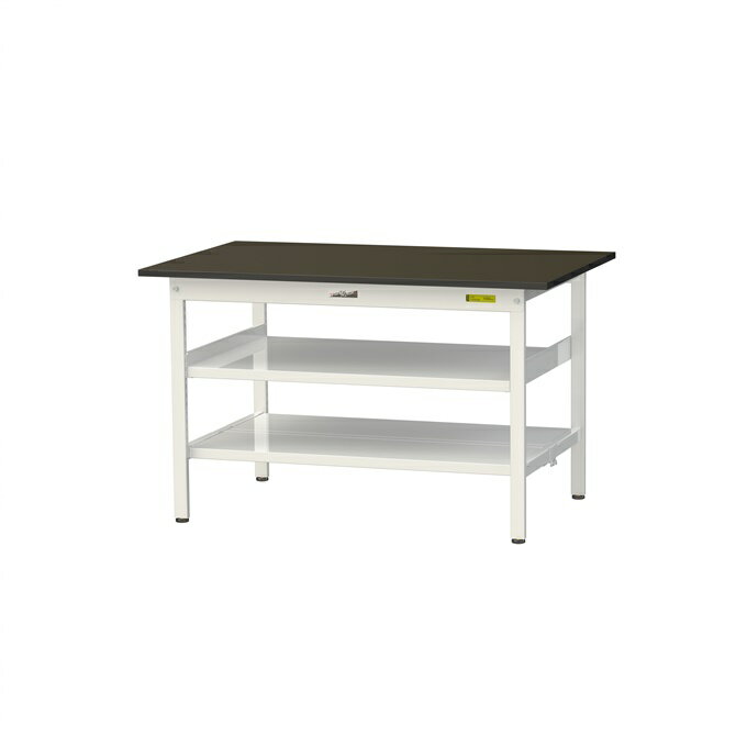 【直送品】 山金工業 実験台 指紋レスメラミン天板 中間棚板付 H740 SLM-1275TTF-BRW 【大型】