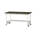 【直送品】 山金工業 実験台 指紋レスメラミン天板 ワンタッチ移動タイプ SLMU-1575T-BRW 【大型】